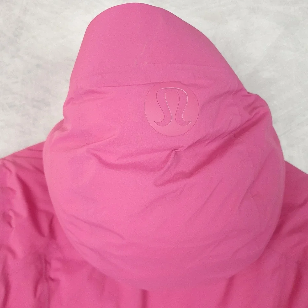 Lululemon Down Puffer Jacket Womens 8 Pink Hooded Sleet Street Coat Full Zip